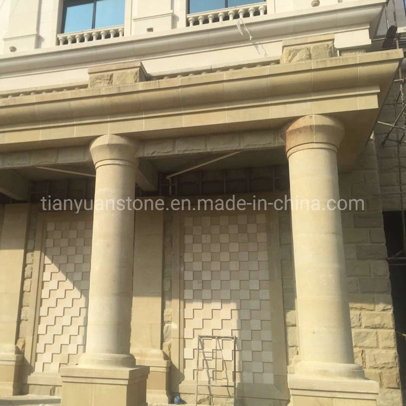 Sandstone Yellow Marble Stone Sculpture Column