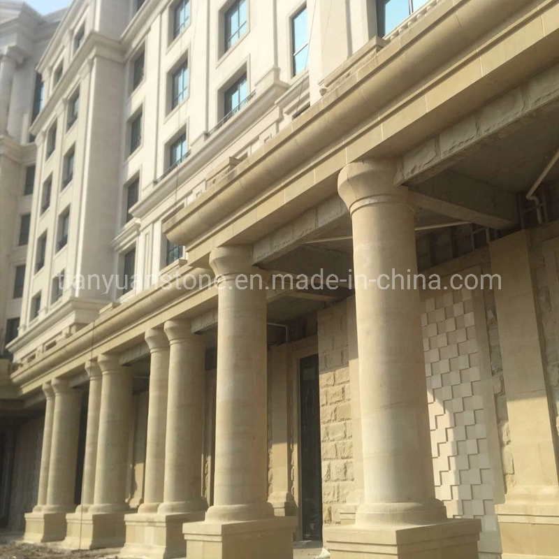 Sandstone Yellow Marble Stone Sculpture Column