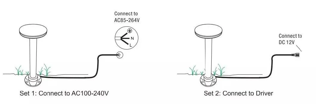 10W Round IP65 Waterproof Landscape Aluminum Post Bollard Countyard LED Lawn Light