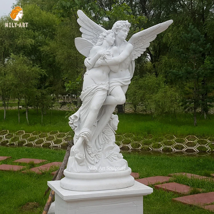 Famous Customized Greek Life Size Stone Cupid and Psyche Marble Statue