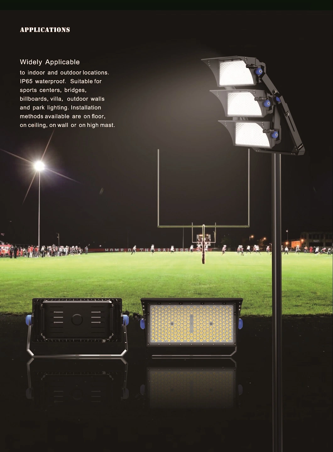 Waterproof and Anti-Glare High Wattage Flood Light Stadium Lighting for Sports Lighting LED