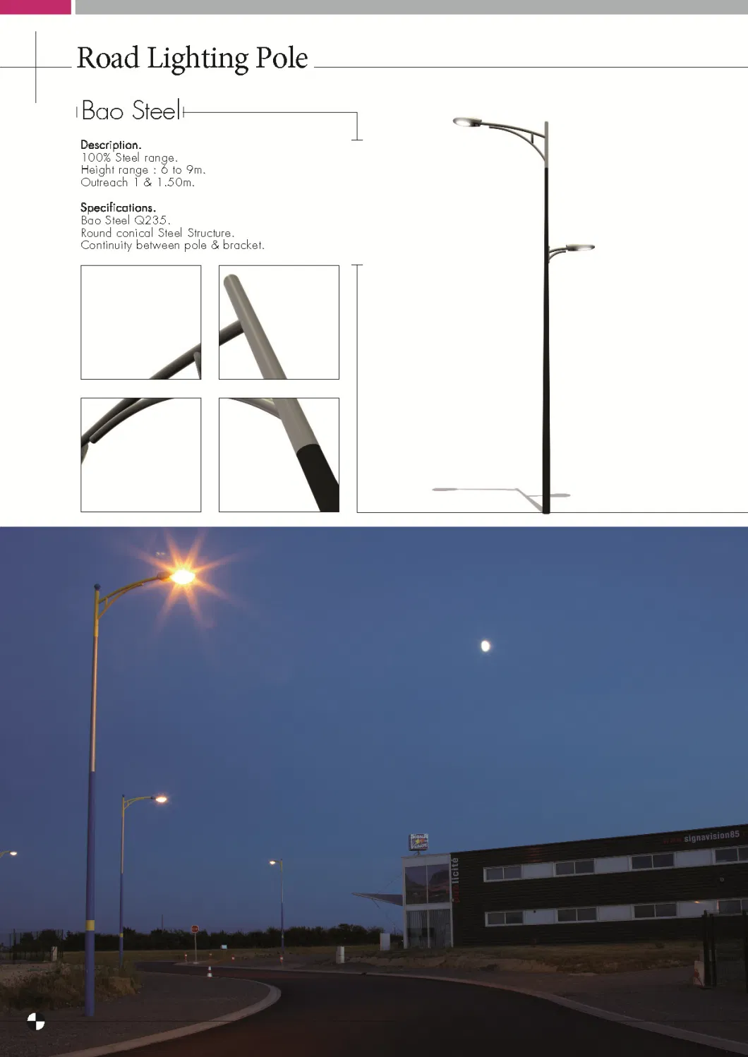 Manufacturer Outdoor Road Energy Saving LED Solar Highway Street Lamp Pole