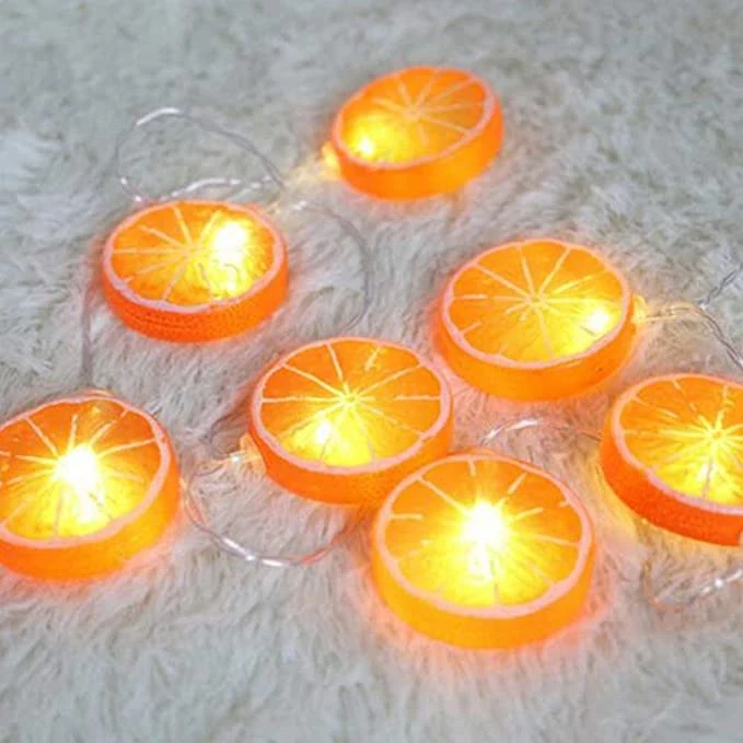 Hkh Novelty Lemon Orange Battery Operated Warm Twinkle Summer Party Garden Home Indoor Fairy String Lights Christmas