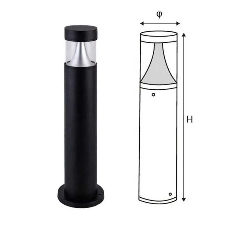 12W Round Outdoor Waterproof Landscape Aluminum Bollard Garden LED Lawn Light