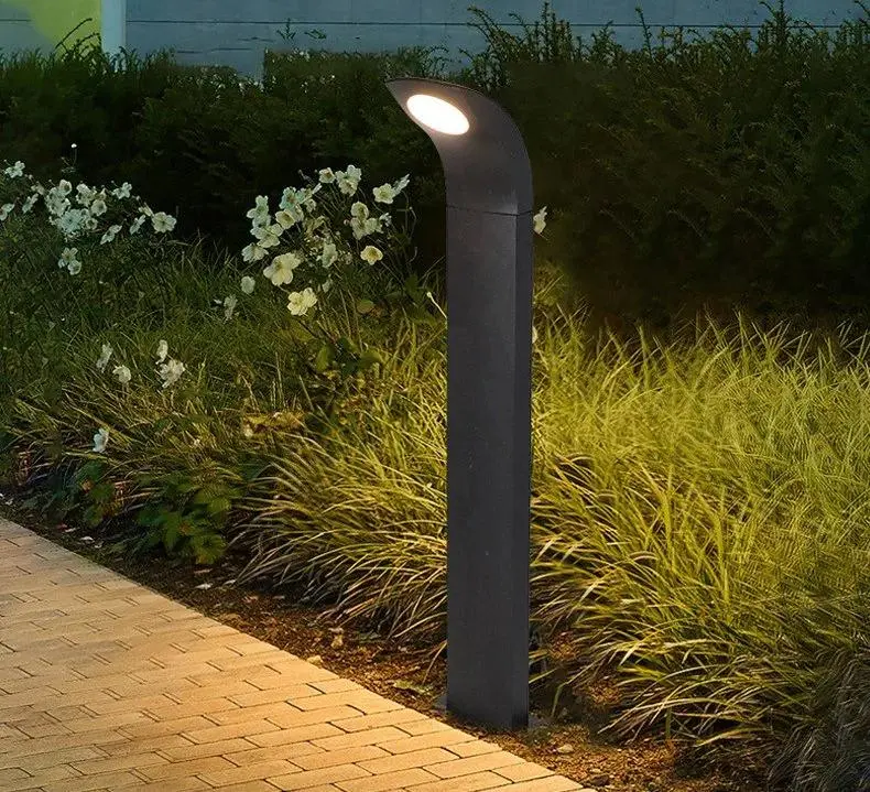 10W Round IP65 Waterproof Landscape Aluminum Post Bollard Countyard LED Lawn Light