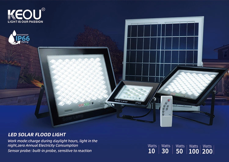 2 Year Warranty IP66 Waterproof 200W Solar Flood Light Outdoor LED Spotlight