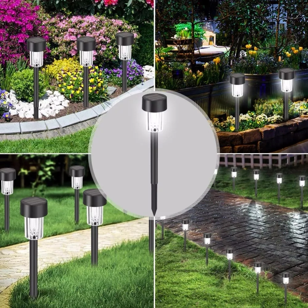 Outdoor Exterior Commercial Solar LED Landscape Driveway Pathway Lawn Bollard Garden Light