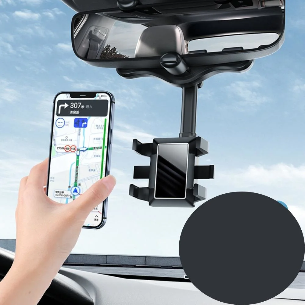 Universal Car Phone Holder 360 Degree Rotatable and Retractable Rearview Mirror Phone Mount Bl20546