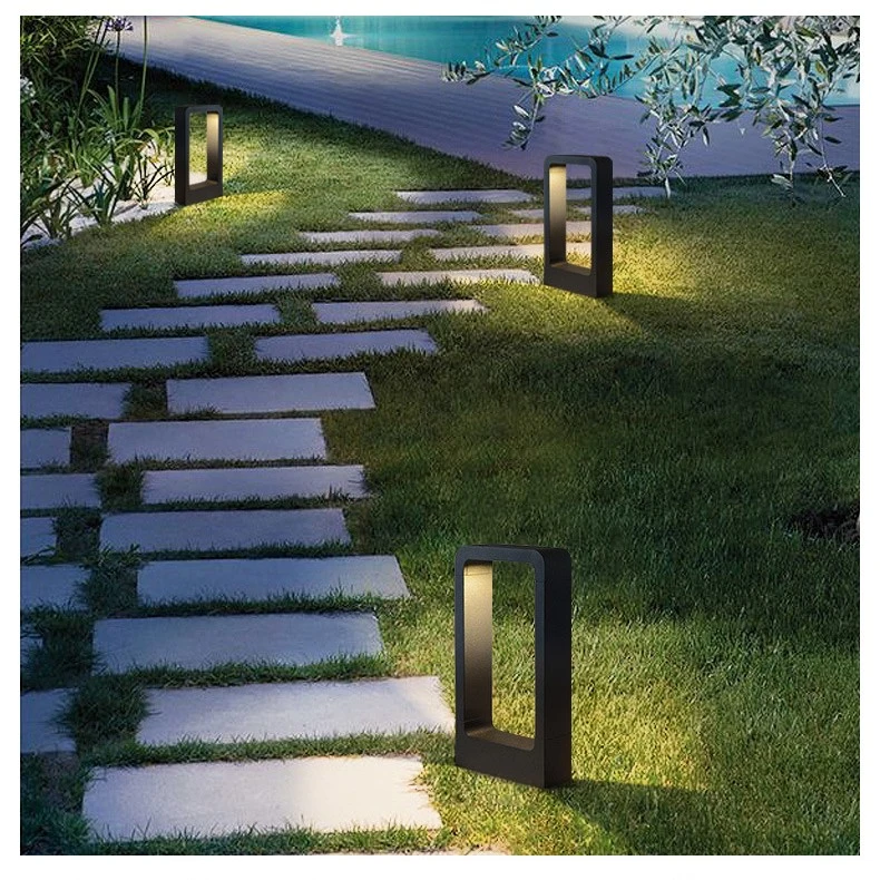 Stand Garden Path Lights Aluminum Landscape Lawn LED Bollard Light for Landscape Yard Round Garden Light