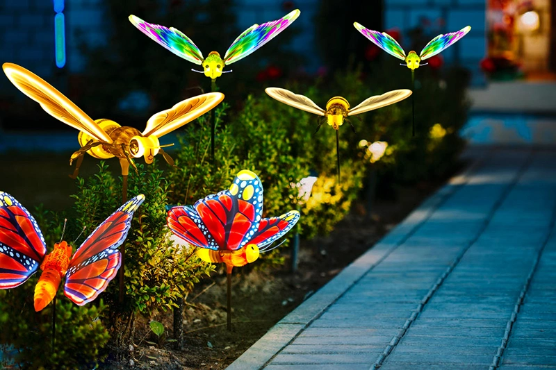 Christmas Light Decoration 2% off Outdoor Colorful Decorative LED Lights Dynamic Flying Butterfly Flower Garden Light