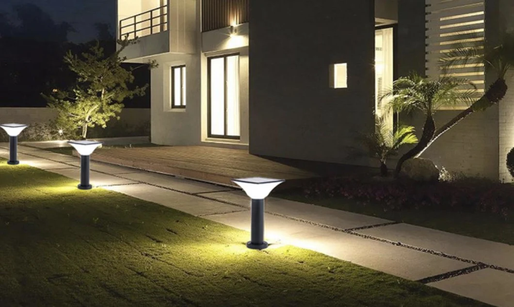 Outdoor Aluminum Alloy Solar Lawn Light Garden Bollard LED Light