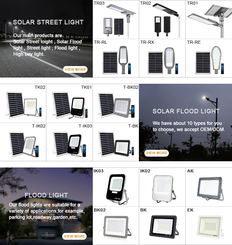 Good Price Rechargeable Country Road Sports Stadium Security 100W Solar Flood Light