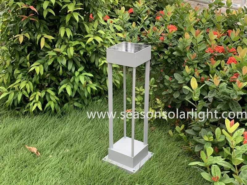 New Round Lighting Solar Energy Outdoor Lighting Garden Bollard Light with Warm+White LED Light