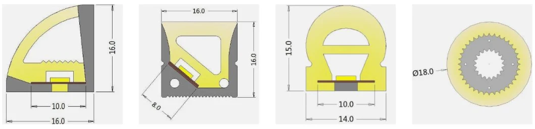 Addressable LED Flex 12V 24V Pixel IP68 Tube Strip Light Facade Lighting Outdoor Silicon Neon Light