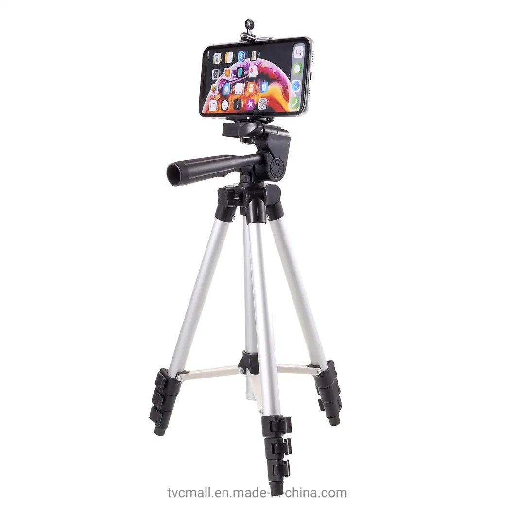 3110 Aluminum Desktop Mounts Tripod Holder with Phone Clamp Extendable Travel Lightweight Tripod Stand [Clamp Width: 53-87mm] for Live Streaming