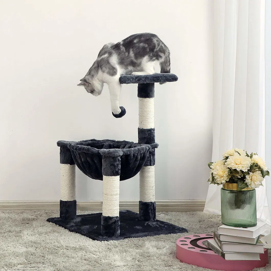 Deluxe Cat Tree and Condos Tall Cat Scratching Post with Bed