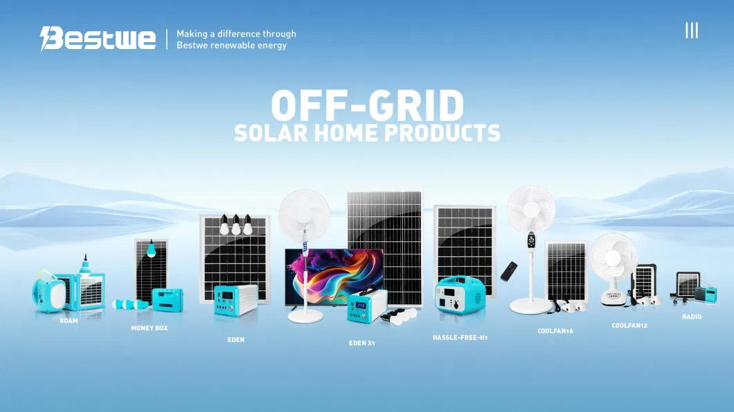 Complete Solar Business Portable Power off Grid Energy Storage Home System Solar Light TV and Fan Home Battery Kits