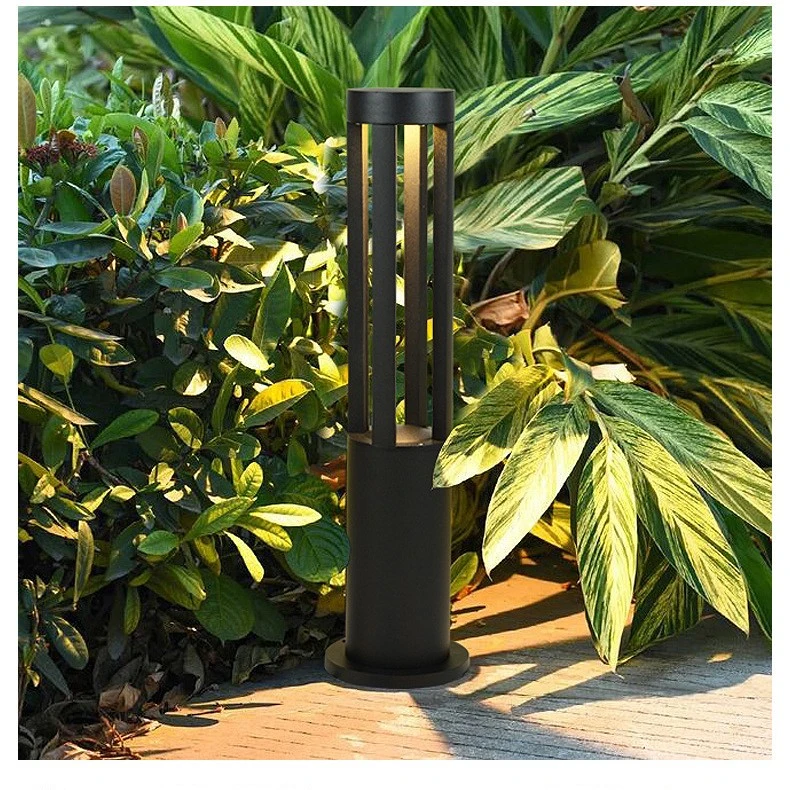 Stand Garden Path Lights Aluminum Landscape Lawn LED Bollard Light for Landscape Yard Round Garden Light