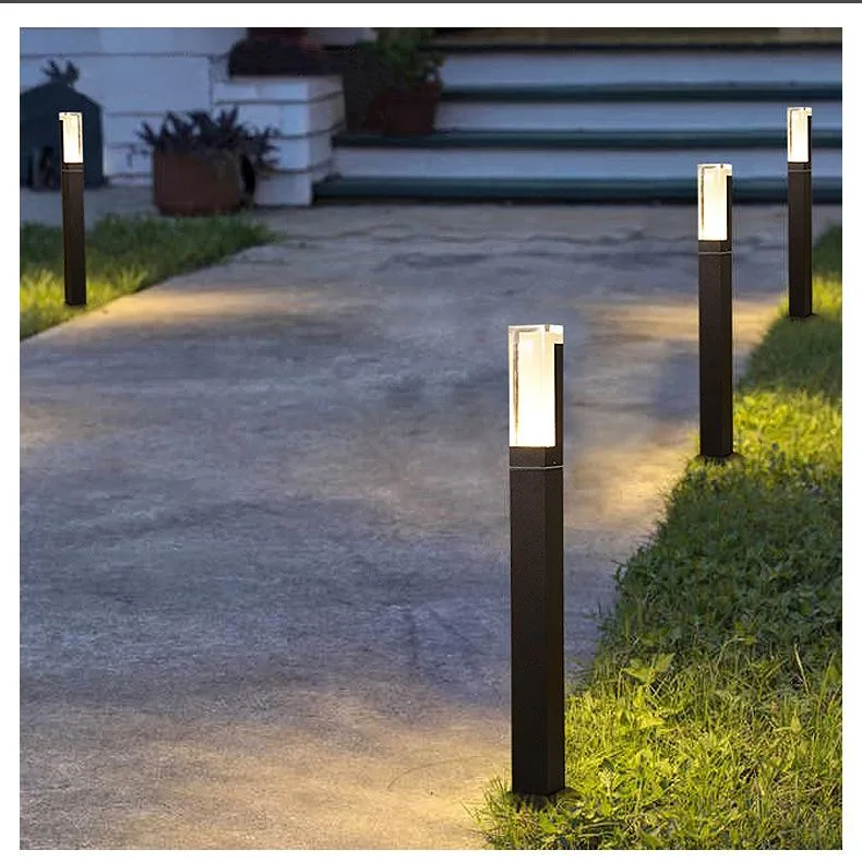 Stand Garden Path Lights Aluminum Landscape Lawn LED Bollard Light for Landscape Yard Round Garden Light