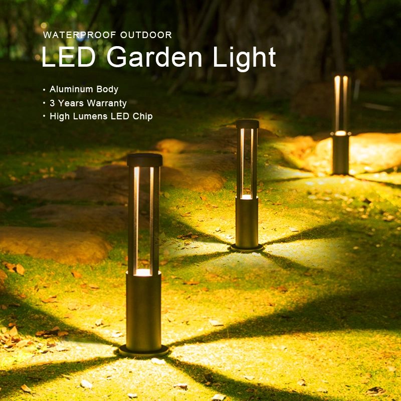 15W Round Aluminum IP65 Waterproof Landscape Post Bollard Garden LED Lawn Light