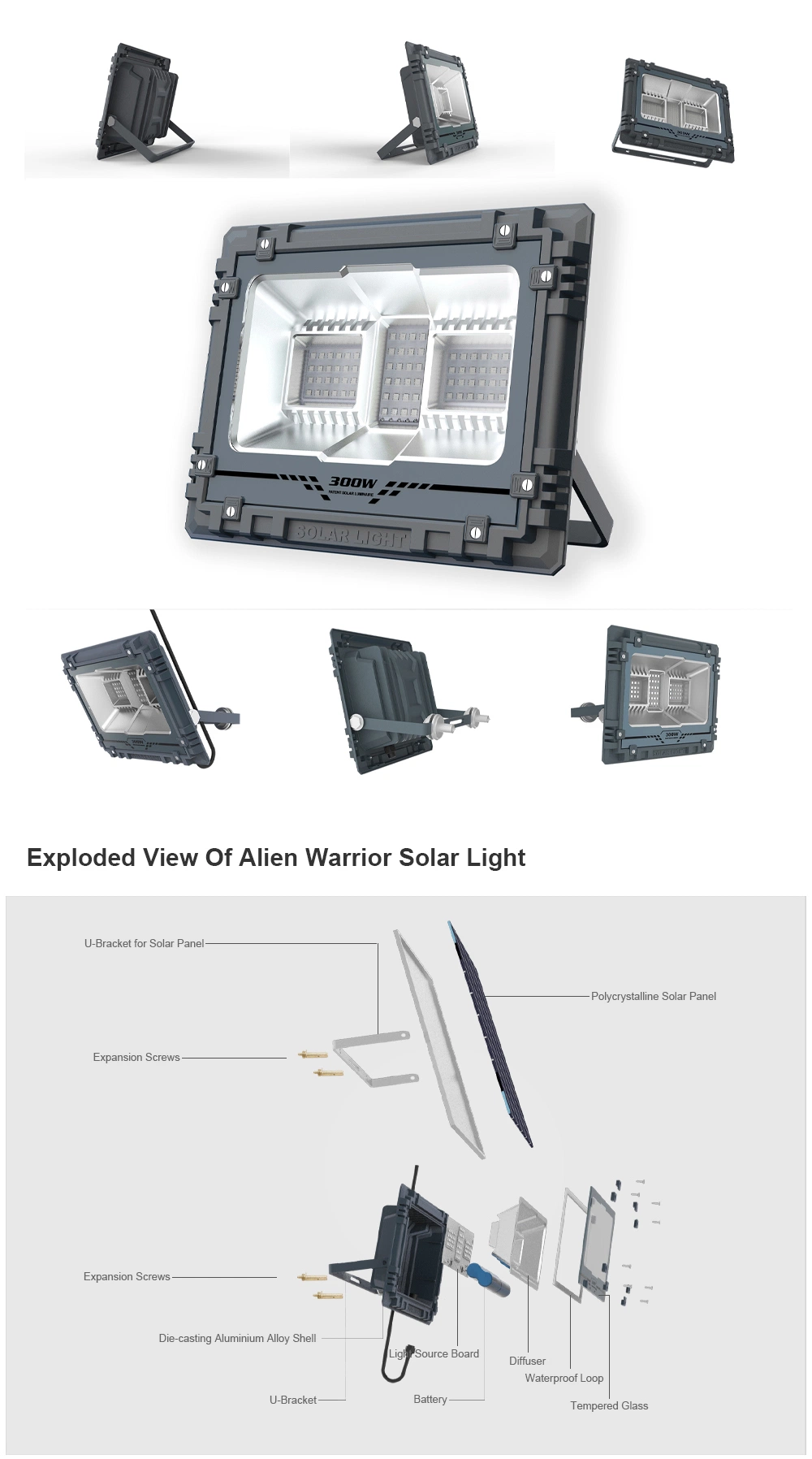 Powered Outdoor Security 500W RGB Solar Flood Lights for Color Changing