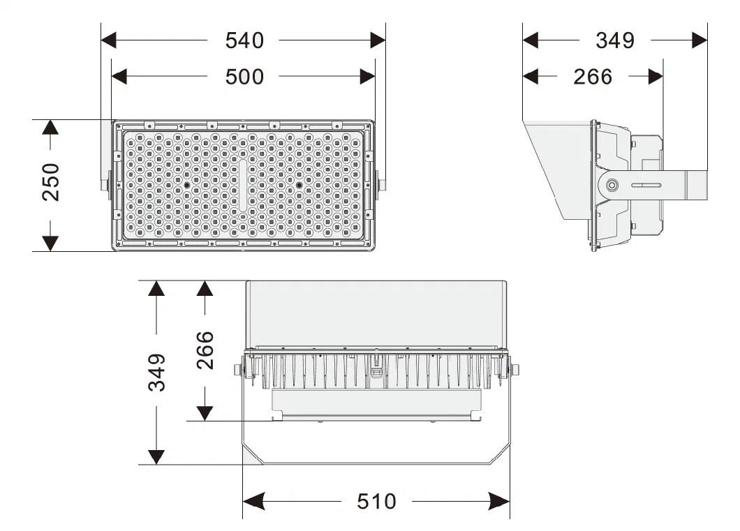 Stadium Flood Lights 500W, 100-277VAC, LED Lighting 6500K, 20deg Optic Beam Spotlight