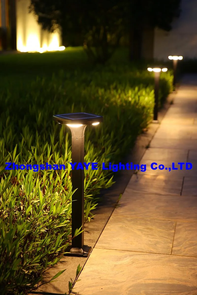 Yaye China 30W CE IP66 Solar Stand Garden Path Lights Black Aluminum Landscape Lawn COB LED Bollard Landscape Yard Walkway Garden Light 3 Years Warranty