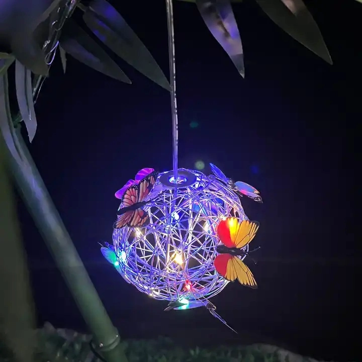 High Quality Garden Butterfly LED Light Wind Chime Light for Home Yard Garden Simulation Animal Hanging Tree Lamp