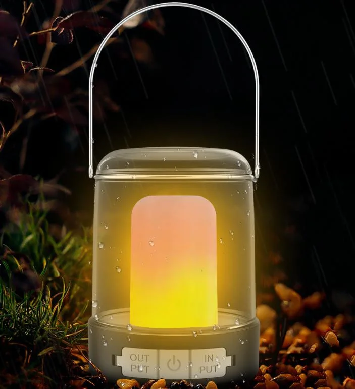 Retro Style Outdoor Decorative SMD LED Lighting Camping Tent Waterproof Hanging Camping Lantern Rechargeable Camping Light with Power Bank for Outdoor