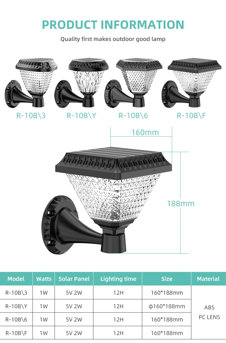 Hot Sale Waterproof Solar Column Headlight Solar Light Solar Lighting Column