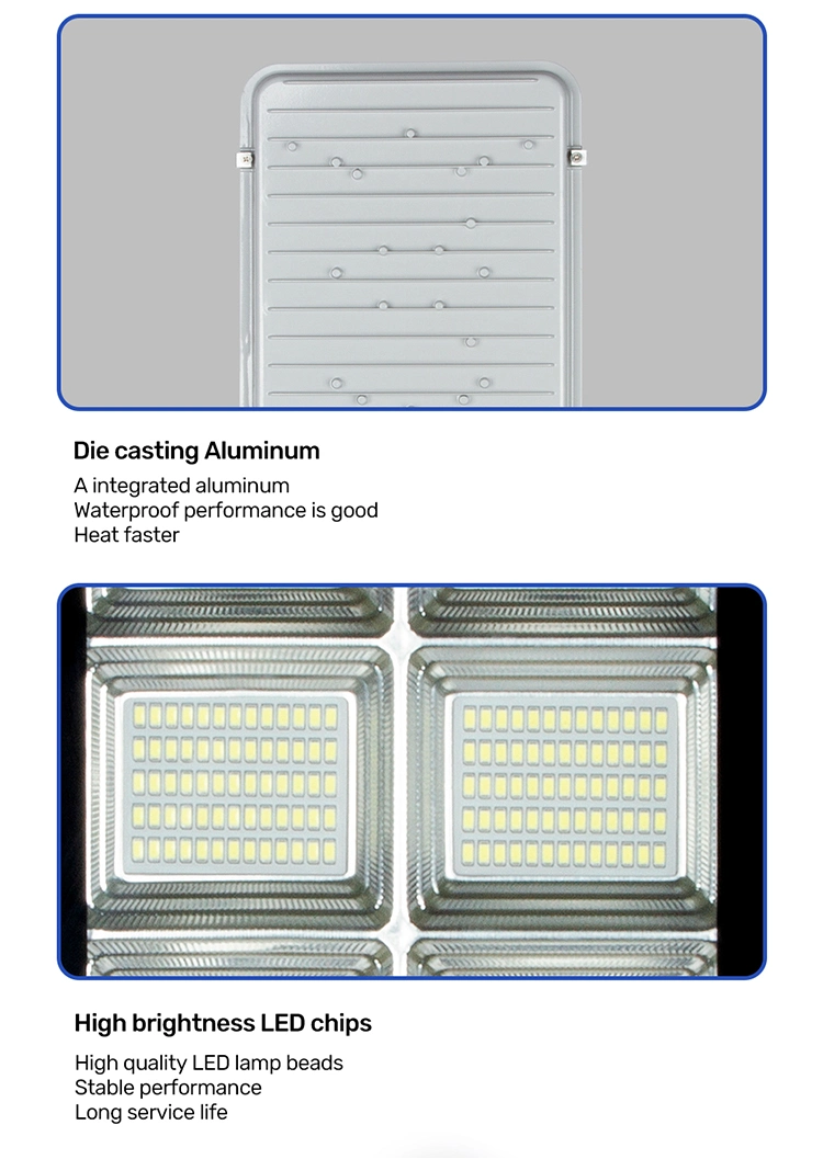 Outdoor Solar Lighting IP65 Wall Lamps with Cheap Price Solar Street Light 200W with Lamp Pole