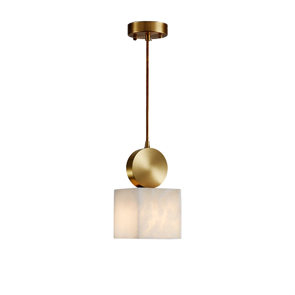 Masivel Brass Square Retro Loft Decorative Pendant Lamp for Kitchen Restaurant Indoor Lighting