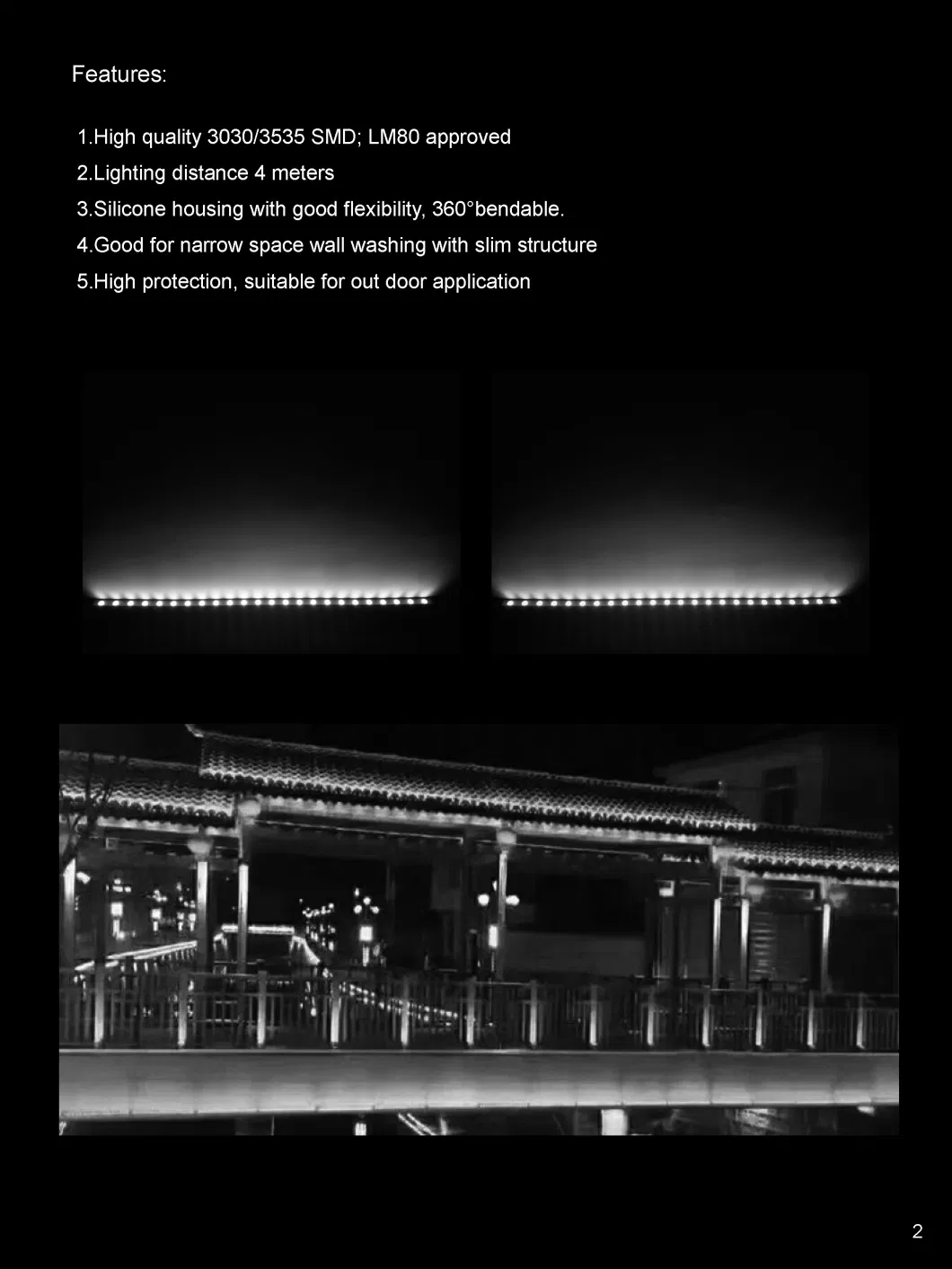 24V Low Voltage Outdoor Facade LED Linear Wall Washer Lights Outline LED Building Lighting Decoration with LED