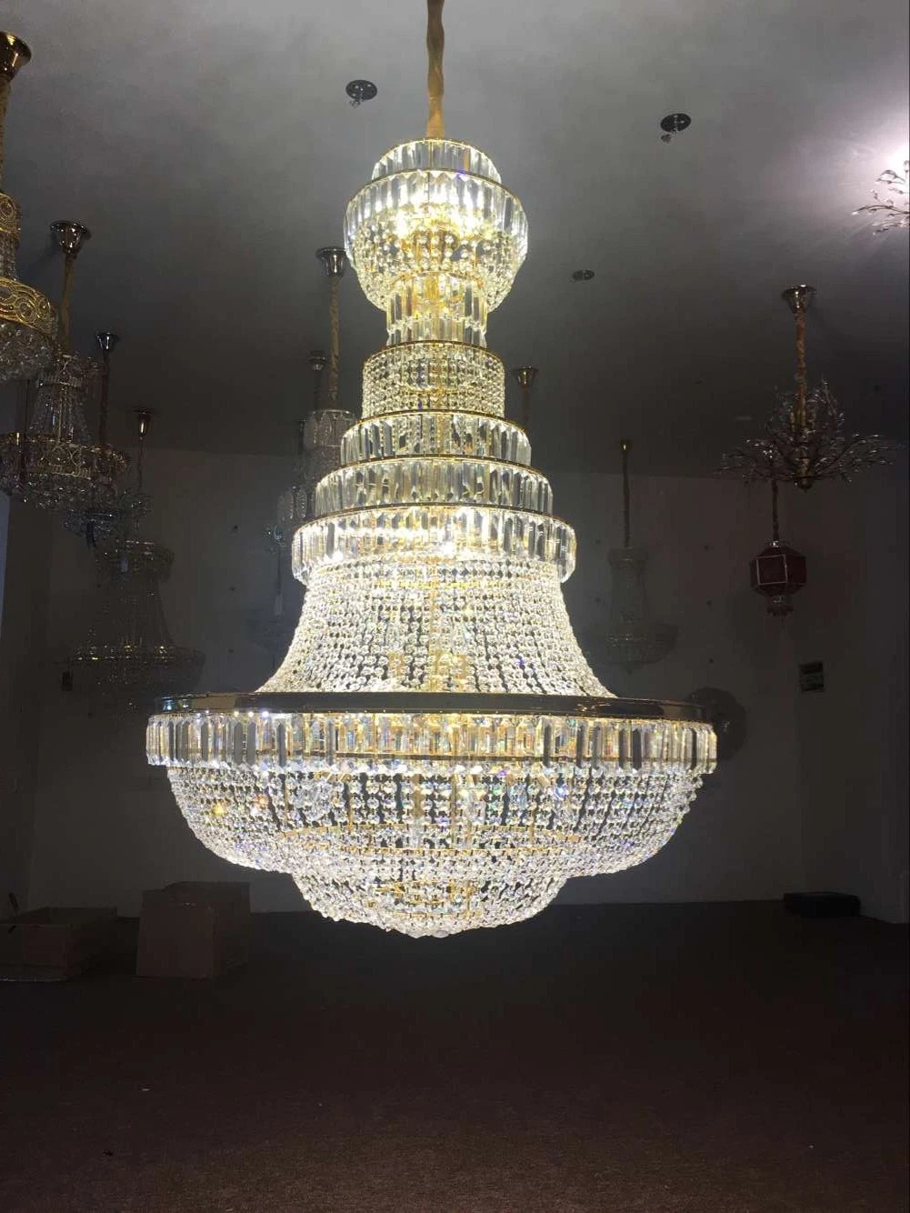 Custom Hotel Wedding Decorative Modern Ceiling Hanging Luxury LED Crystal Chandelier Pendant Light