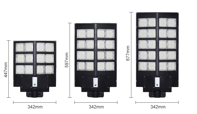 High Power Remote Motion Sensor Battery IP65 Waterproof 300W 400W 500W Integrated LED All in One Solar Street Light