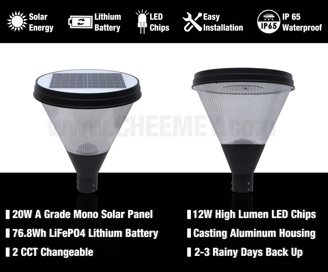 All in One LED Solar Powered Garden Light with Lithium Battery