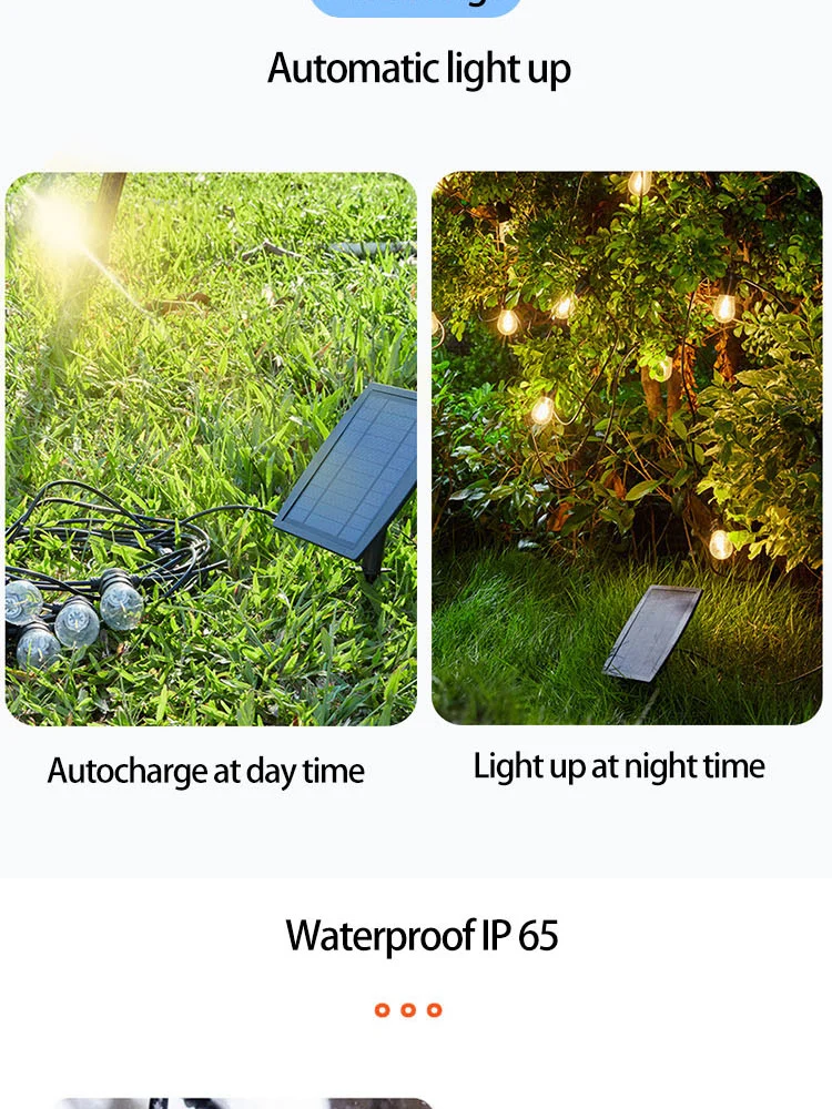 S14 LED Bulbs Holiday Garden Patio Festoon Outdoor Solar String Light