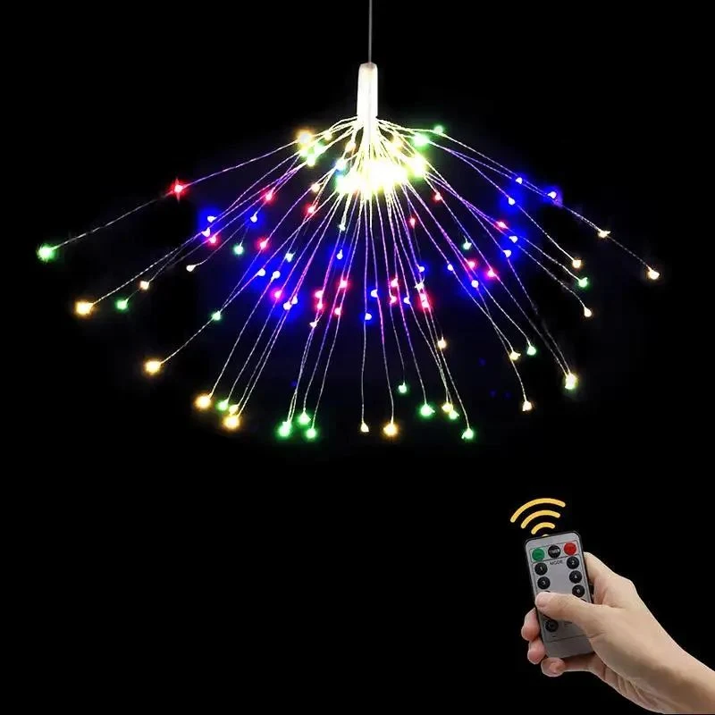 LED Firework Explosion Christmas Hanging Starburst Garden Home Decorative String Lights
