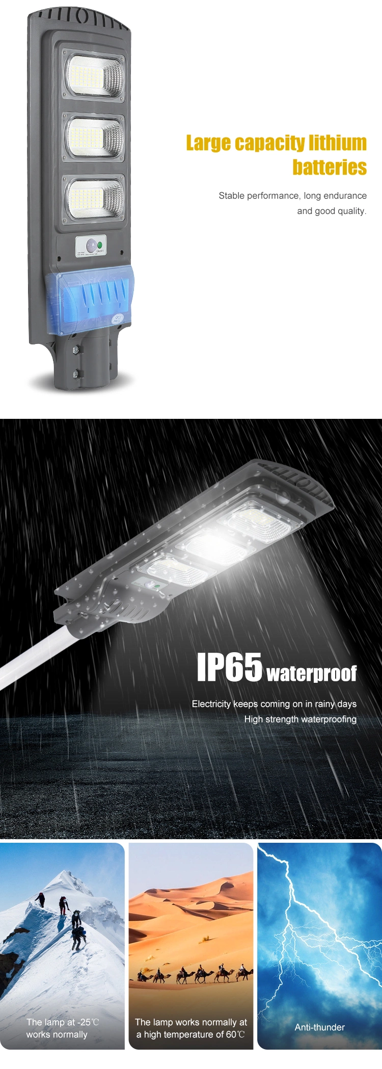 Good ABS 30W 60W 90W 120W 150W Outdoor Integrated Solar Street Light