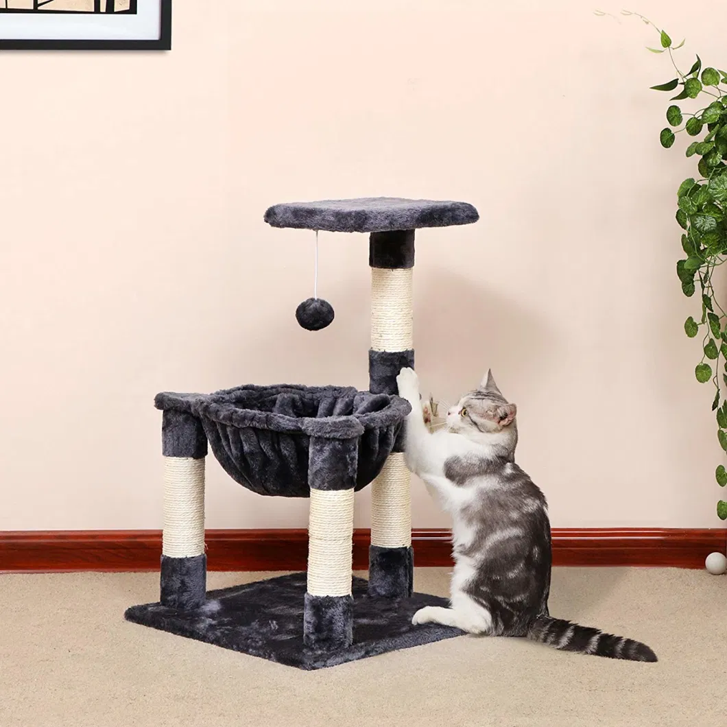 Deluxe Cat Tree and Condos Tall Cat Scratching Post with Bed