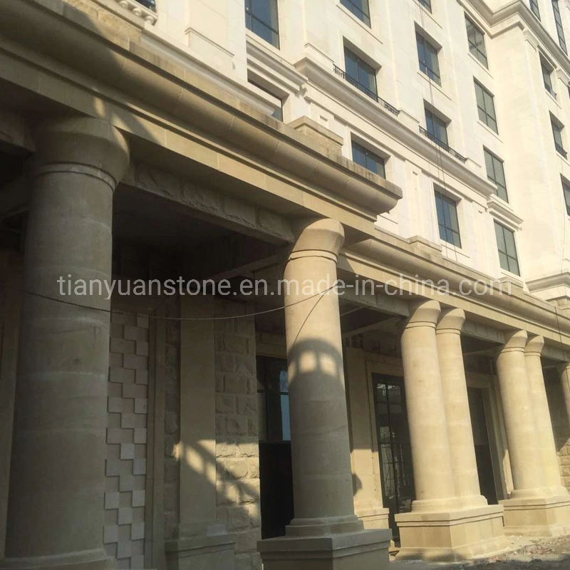 Skilled Carving Base, Roman Solid/Hollow Column with Stone Marble Granite Sandstone