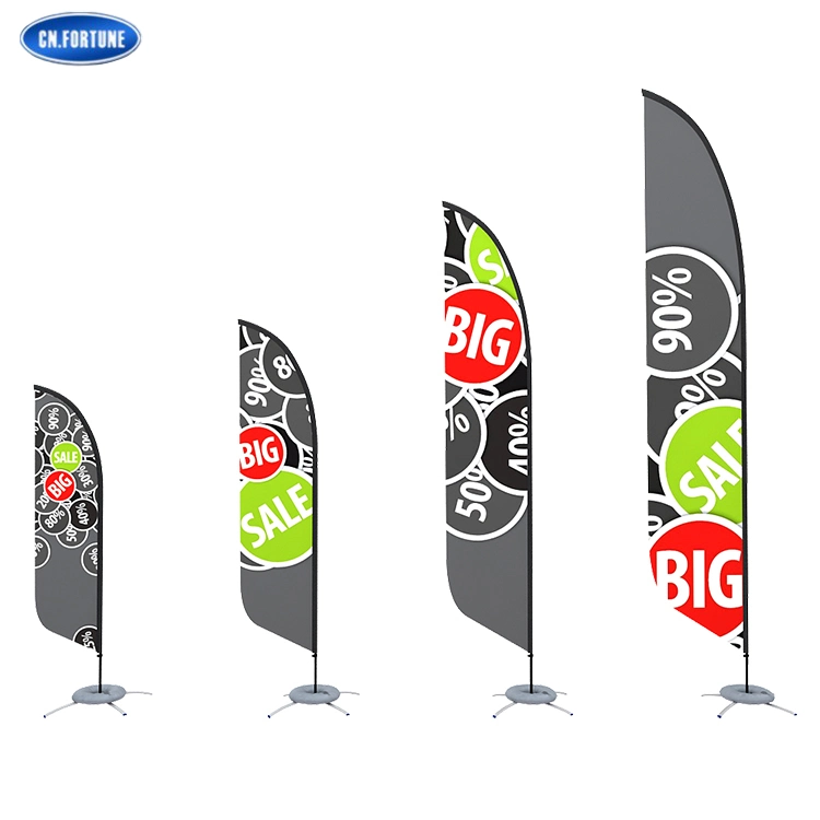 Teardrop&Shark Shape Aluminum Beach Flag Pole for Outdoor Advertising