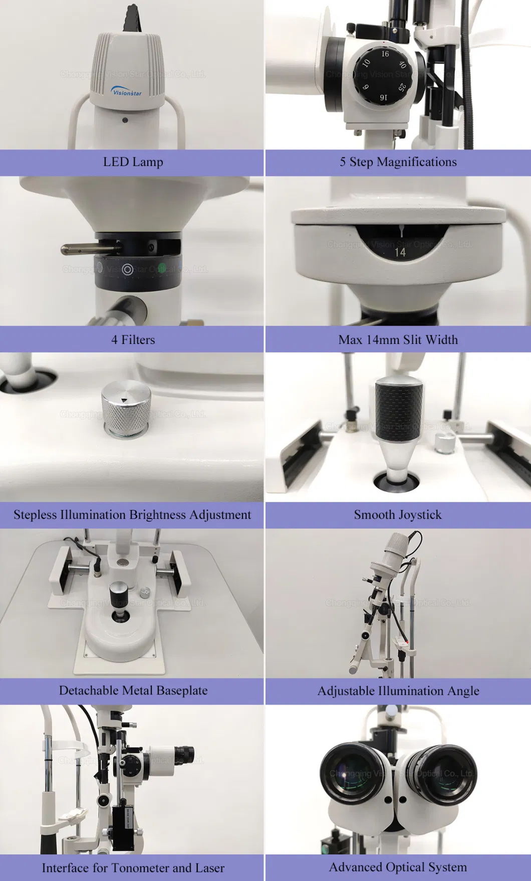 China Supplier Low Price Eye Exam Hospital Clinic Chinese Medical Device Slitlamp Microscope Machine 5 Step LED Ophthalmic Slit Lamp Biomicroscope for Sale