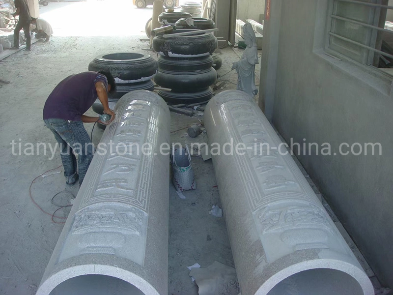Greek Style Large Granite Marble Columns with Dragon for Interior Exterior