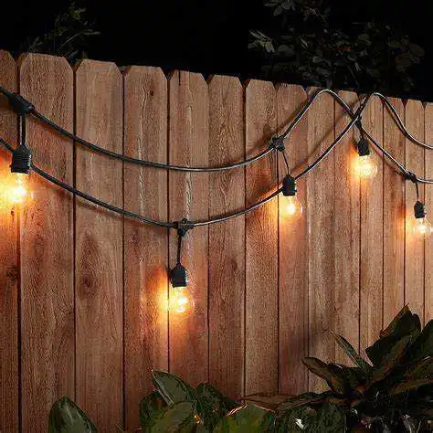 15m 15 Bulbs S14 Garden String Lights with Warm White Bulbs IP65 Christmas Decorative String Lights