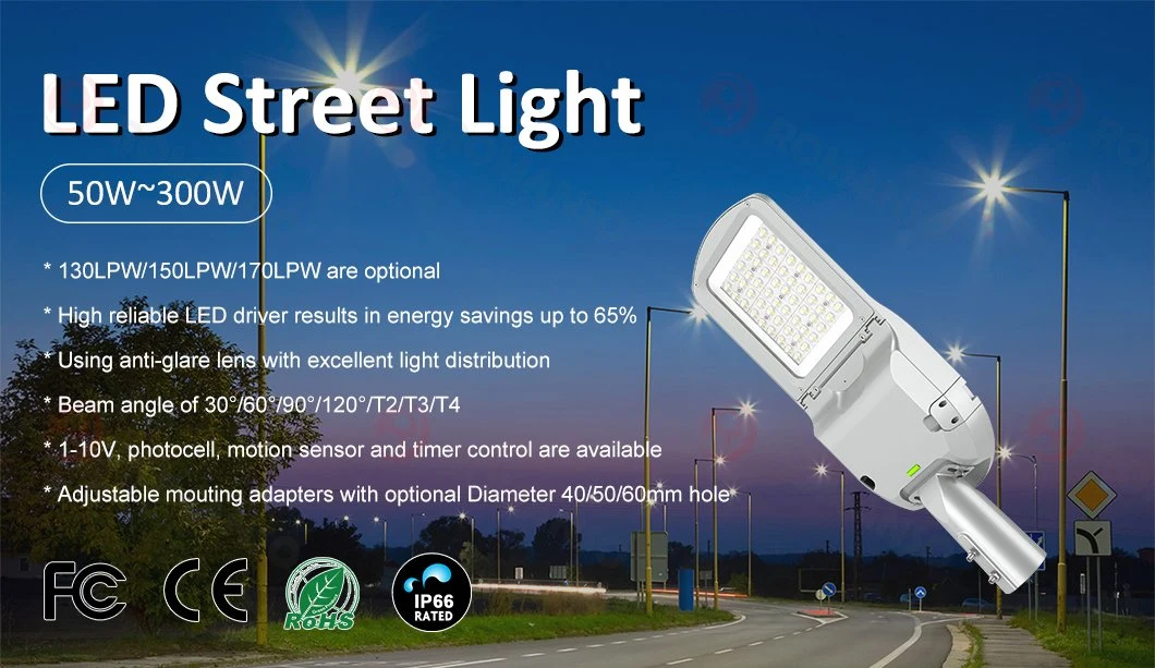 New Model Smart City 60W 13000lm Montion Sensor 150W Street Light for Outskirts