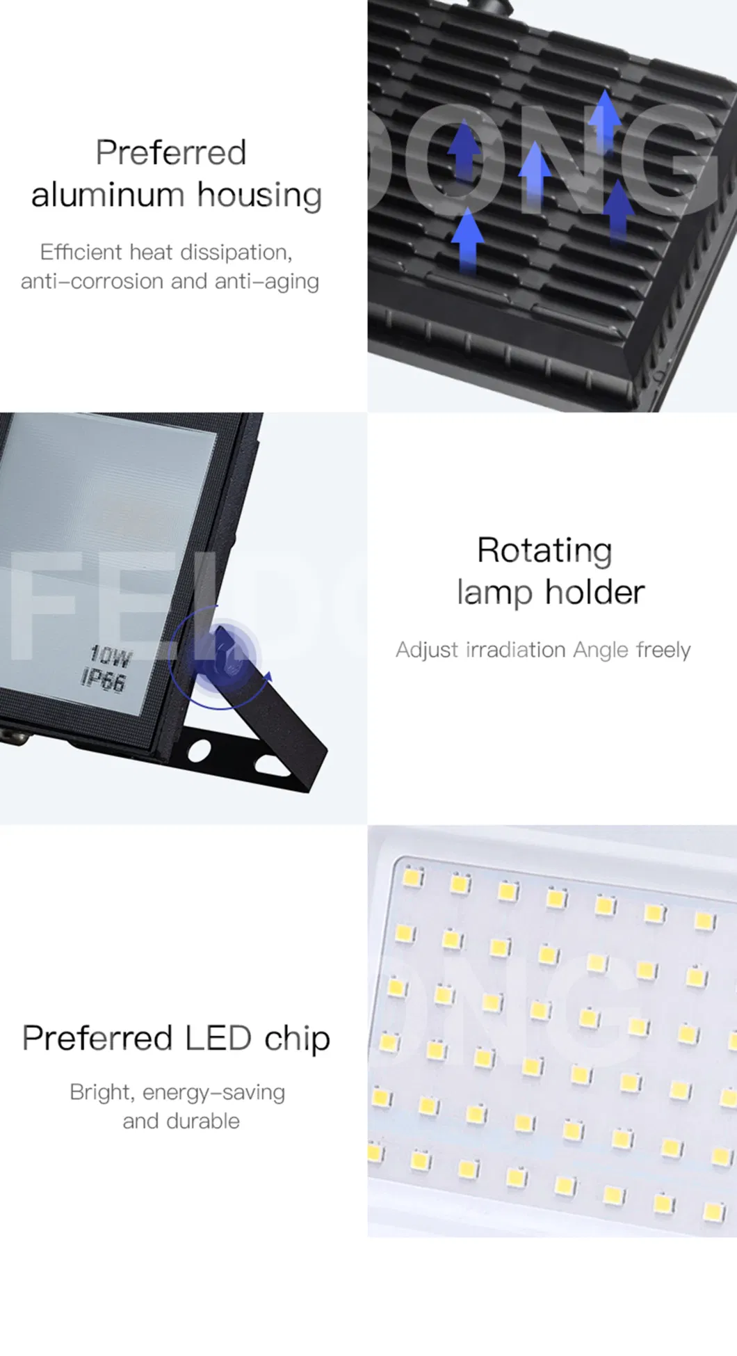 Outdoor Lighting Parts 220 Volt Portable LED Flood Light