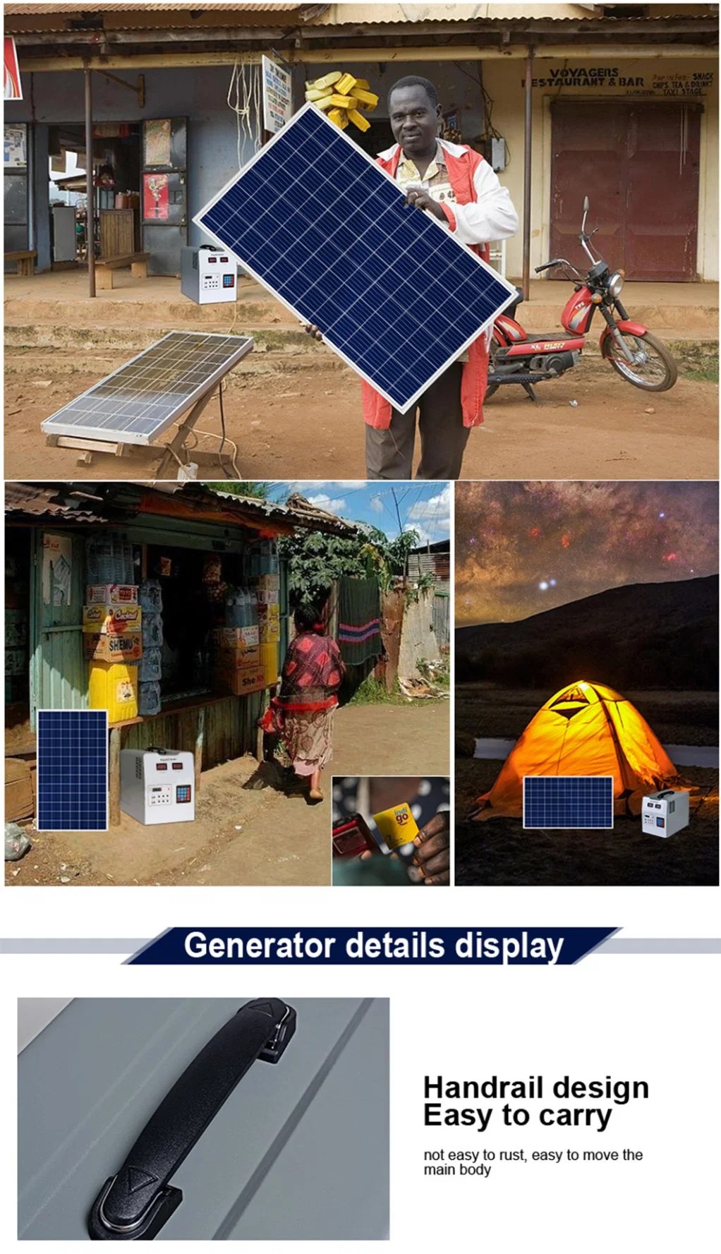 Solarthon 2022 300W 500W 1000W 2000W 3000W Battery Power Tiny Grid Mobile Systems Home Light Paygo Solar Power System