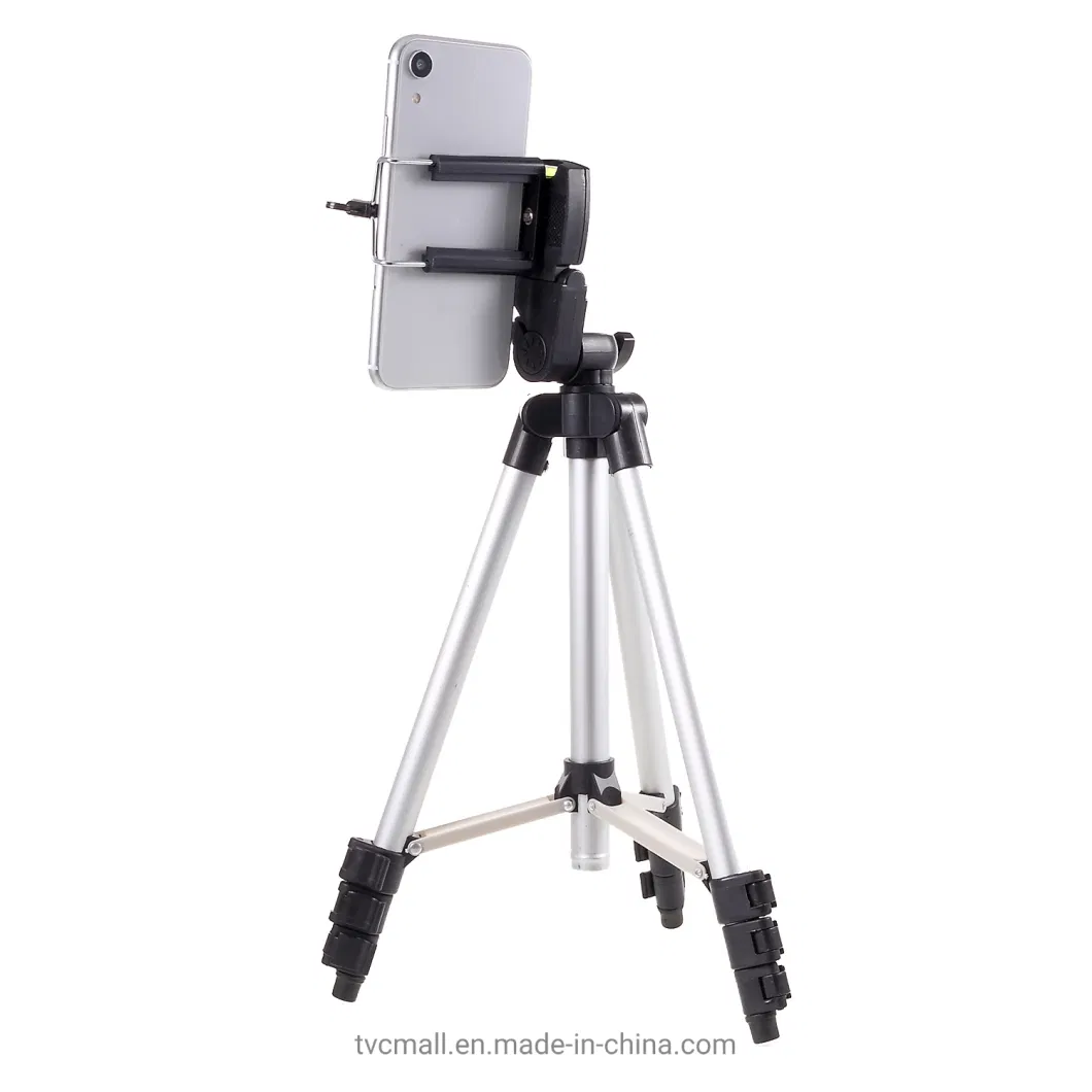 3110 Aluminum Desktop Mounts Tripod Holder with Phone Clamp Extendable Travel Lightweight Tripod Stand [Clamp Width: 53-87mm] for Live Streaming