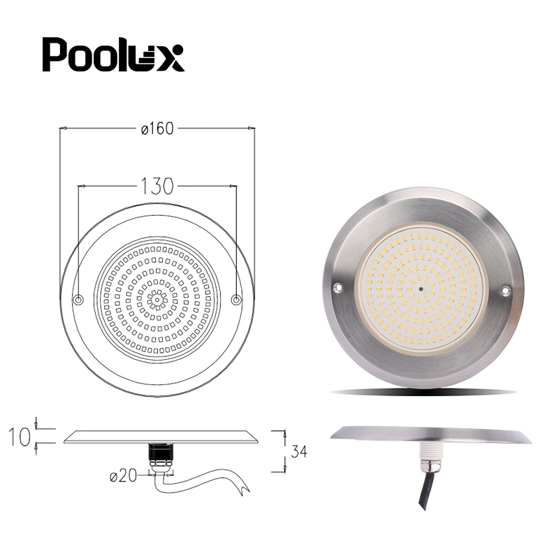 Newest 2022 One Set Design 6W Ultra Slim Underwater Light 10mm 316 Stainless Steel Thin LED Swimming Pool Light